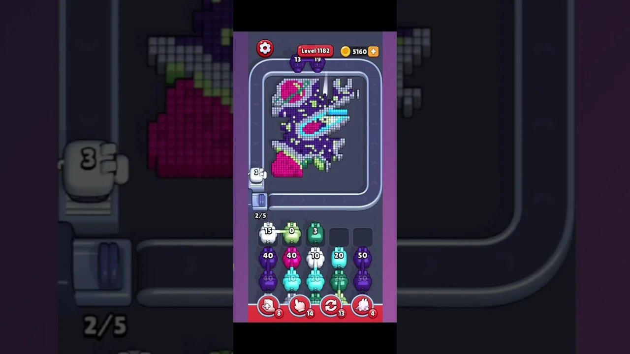 Pixel Flow Level 1182 Solution & Walkthrough Guide