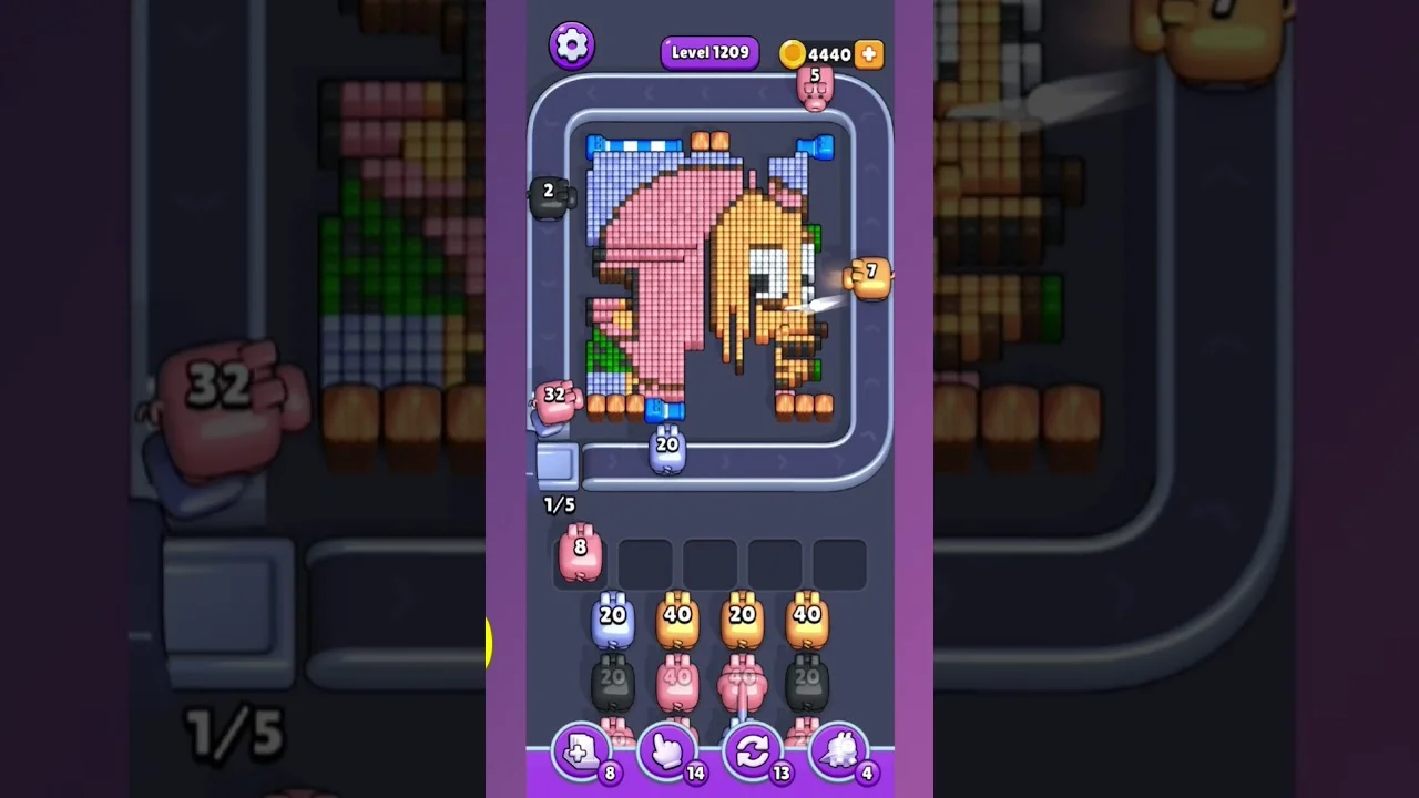 Pixel Flow Level 1209 Solution & Walkthrough Guide