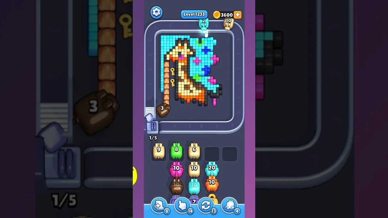 Pixel Flow Level 1233 Solution & Walkthrough Guide