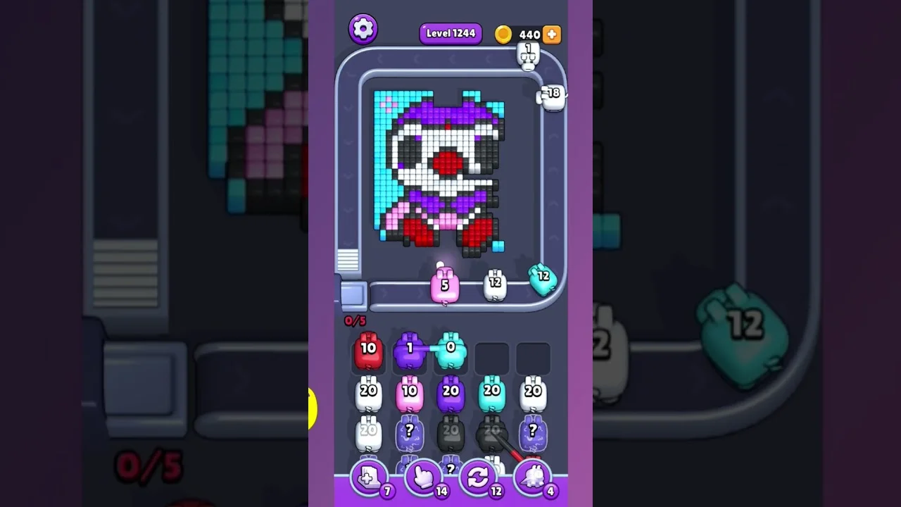 Pixel Flow Level 1244 Solution & Walkthrough Guide