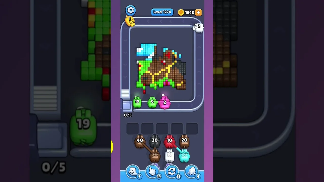 Pixel Flow Level 1274 Solution Walkthrough & Guide