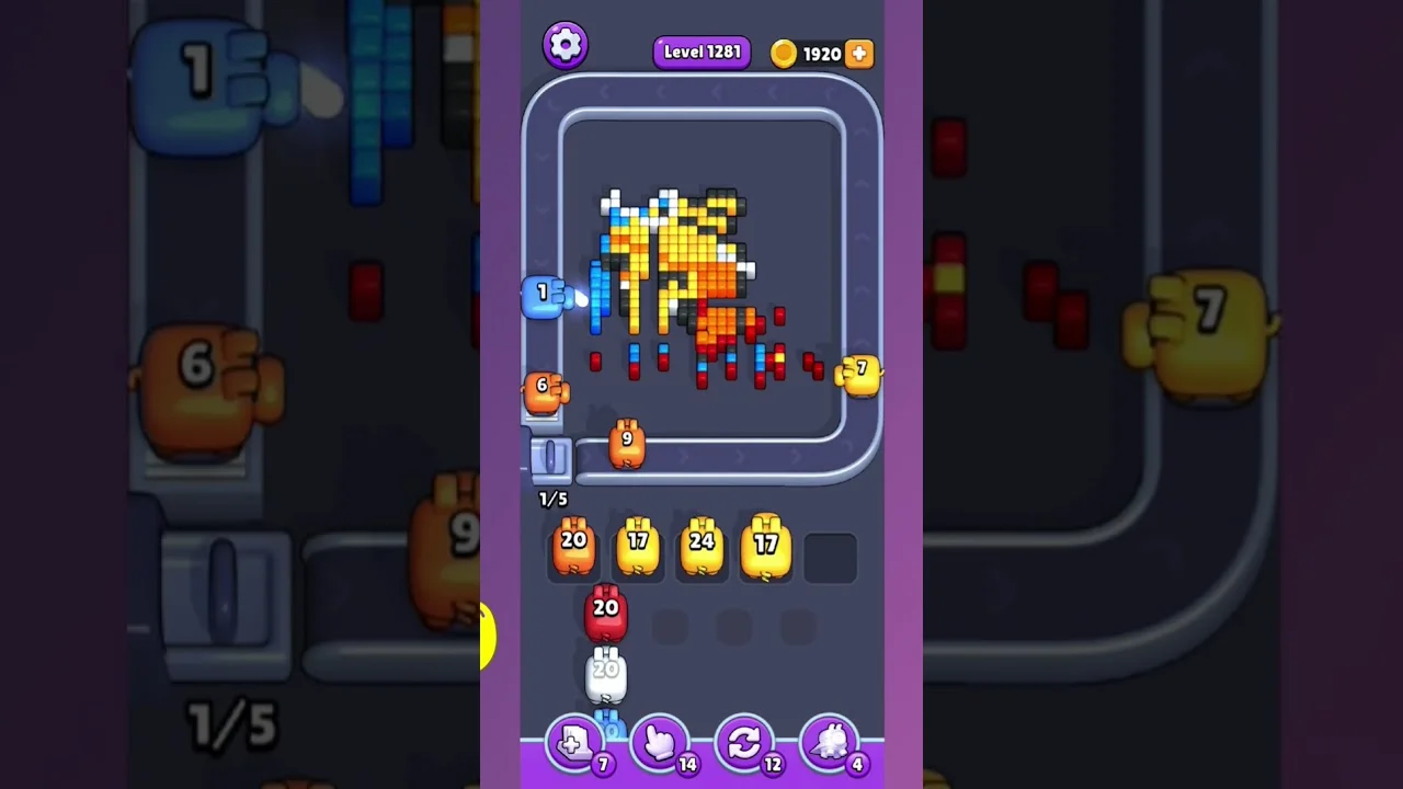 Pixel Flow Level 1281 Solution & Walkthrough Guide