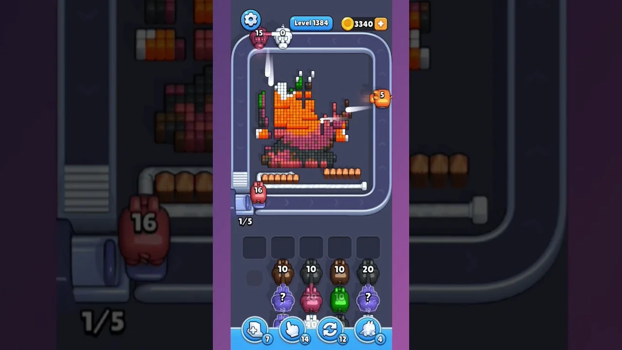 Pixel Flow Level 1384 Solution & Walkthrough Guide