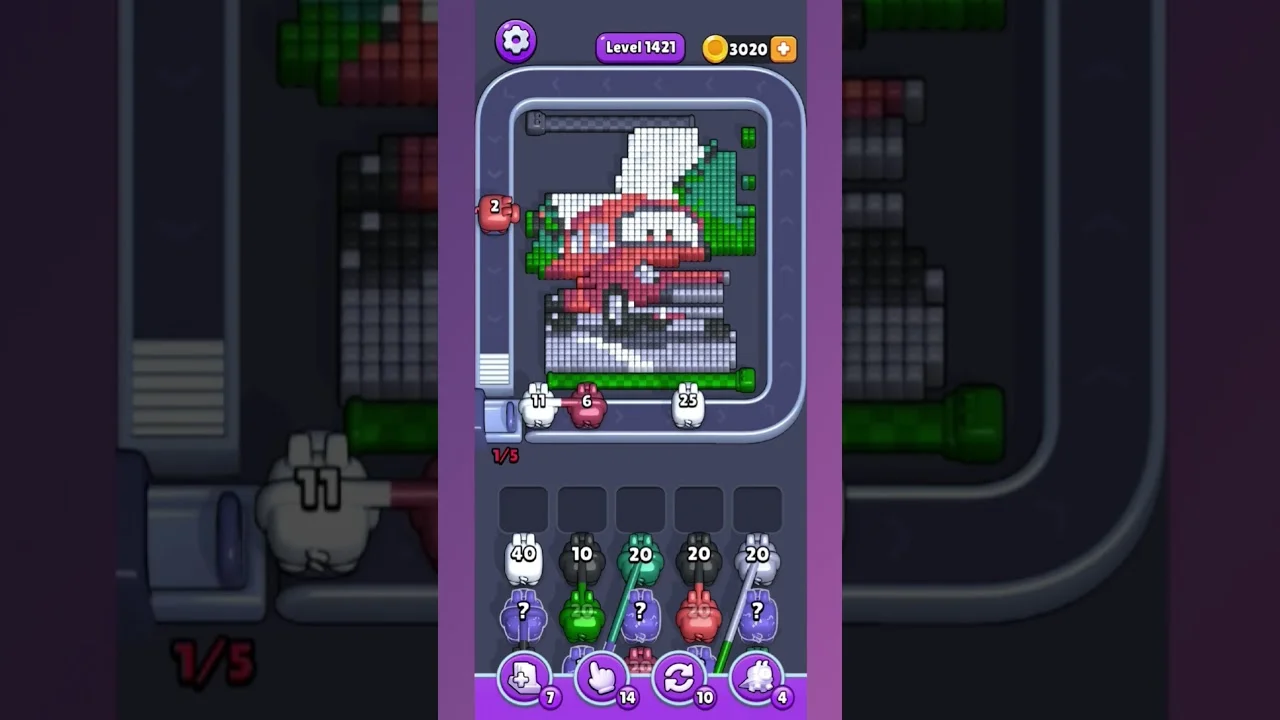 Pixel Flow Level 1421 Solution & Walkthrough Guide