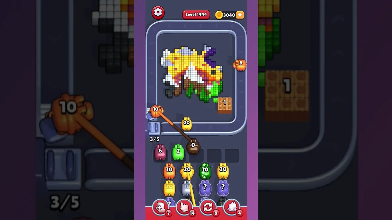 Pixel Flow Level 1444 Solution & Walkthrough Guide