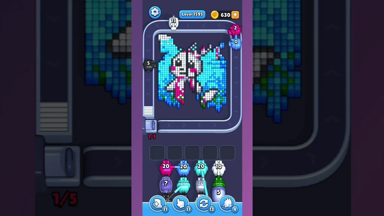 Pixel Flow Level 1595 Solution & Complete Walkthrough Guide