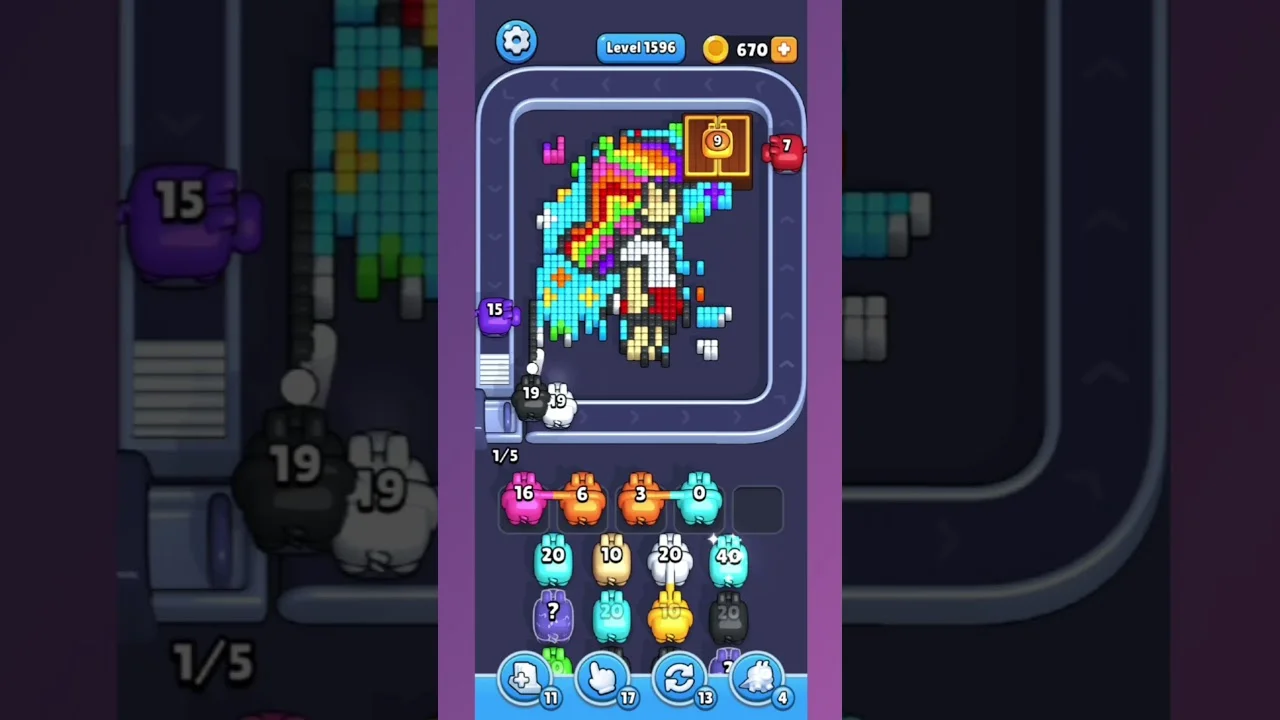 Pixel Flow Level 1596 Solution & Walkthrough Guide