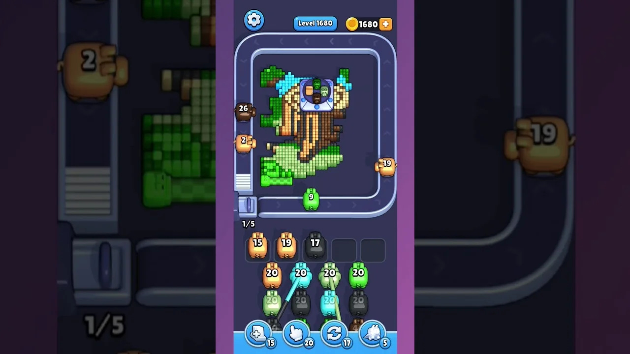 Pixel Flow Level 1680 Solution & Walkthrough Guide