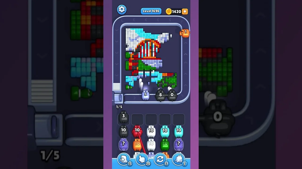 Pixel Flow Level 1696 Solution & Walkthrough Guide