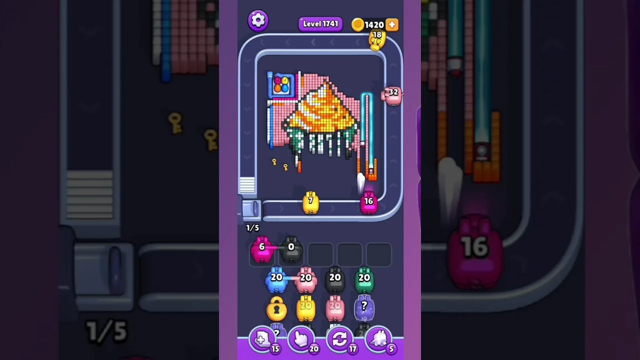 Pixel Flow Level 1741 Solution & Walkthrough Guide