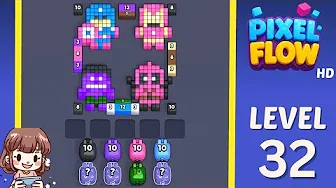 Pixel Flow Level 32 Solution & Walkthrough Guide